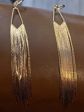 Gold Flowy Fringe Earrings