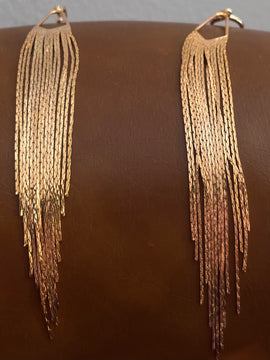 Gold Flowy Fringe Earrings