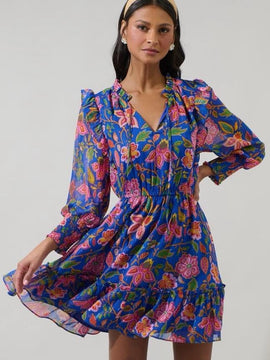 Vibrant Blue Floral Dress