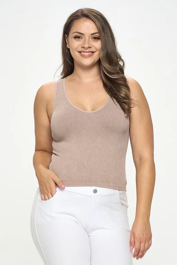 Reversible Ribbed Seamless Stonewashed Tank