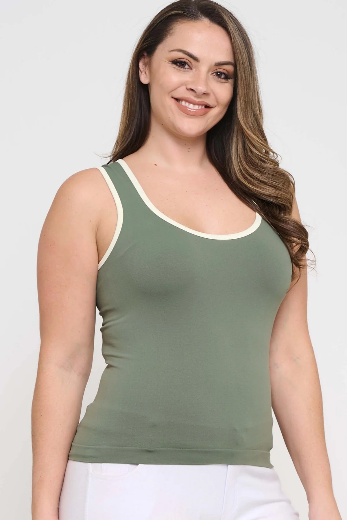Two Toned U-Neck Tank
