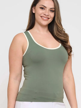 Two Toned U-Neck Tank