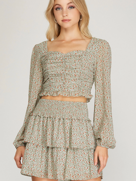 seafoam tiered skirt