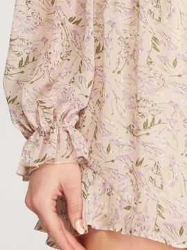 taupe long sleeve smocked romper