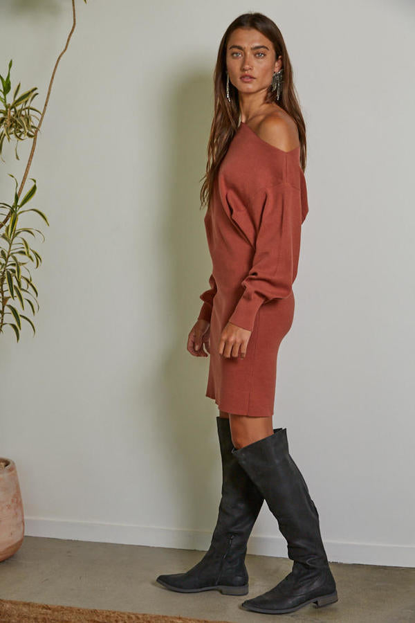 Terracotta Sweater Dress