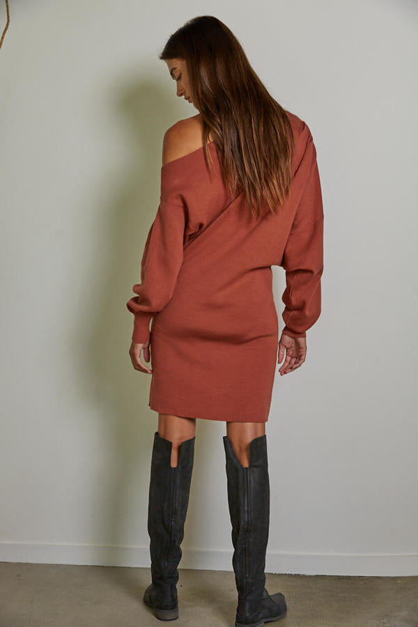 Terracotta Sweater Dress