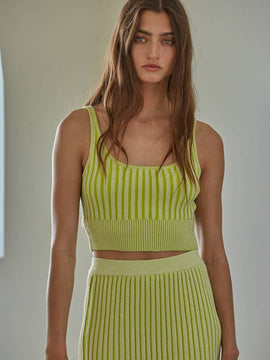 Lime Sleeveless Sweater Crop Tank