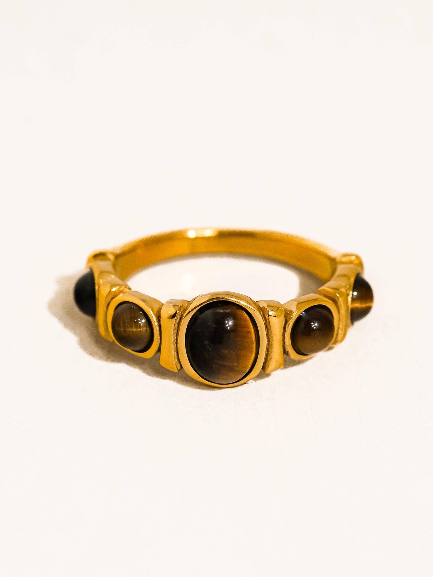 Canso 18K Gold Non-Tarnish Tiger Eye Ring