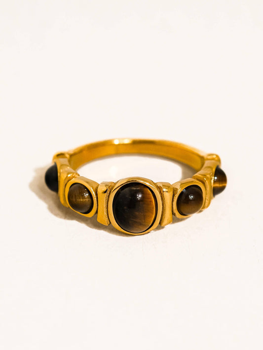 Canso 18K Gold Non-Tarnish Tiger Eye Ring