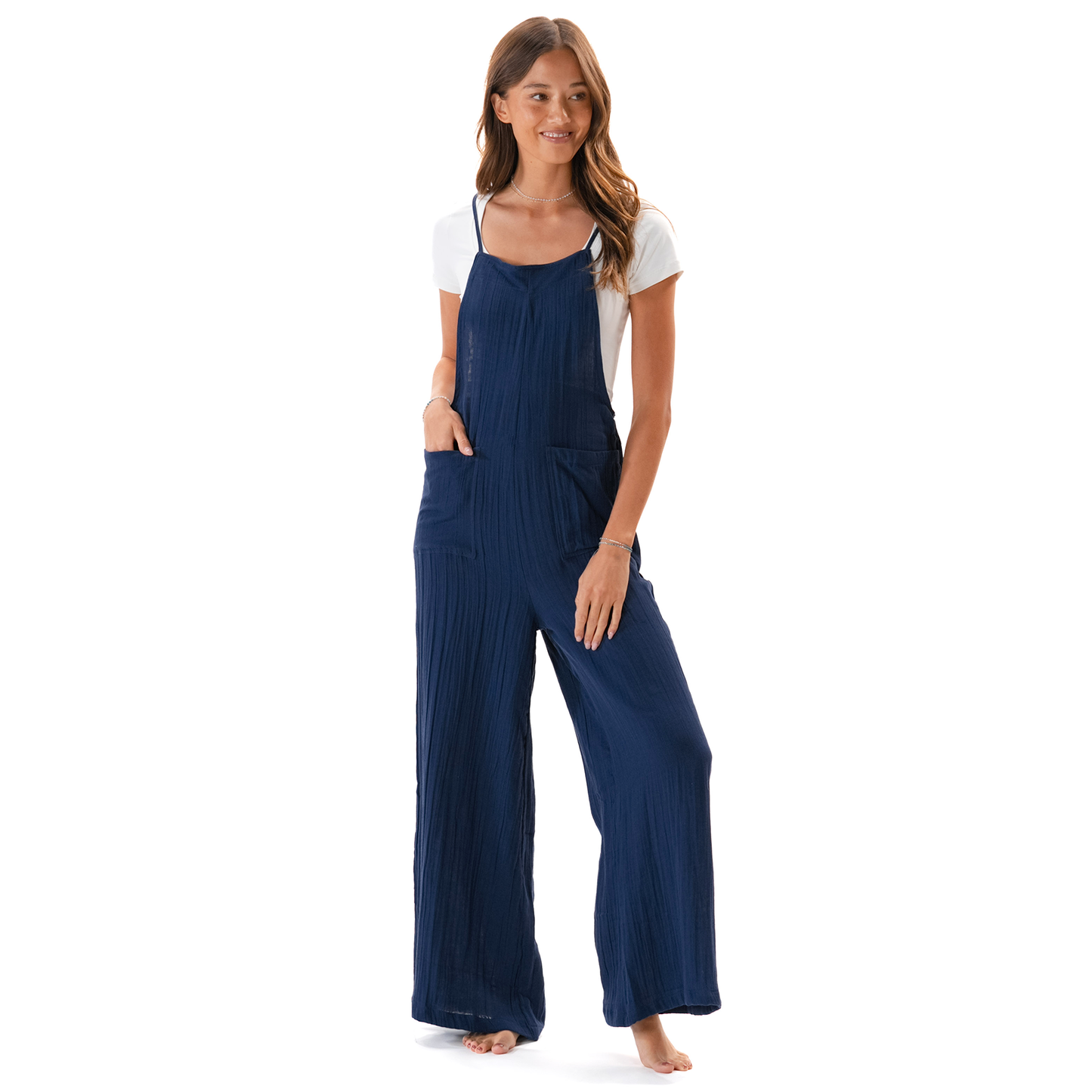 Oxford Cotton Nomad Jumpsuit with Adjustable Straps