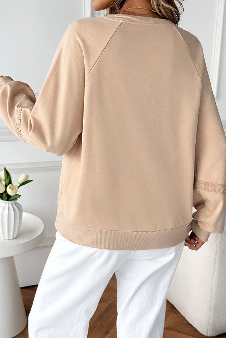 Lace Trim Elevated Sweatshirt