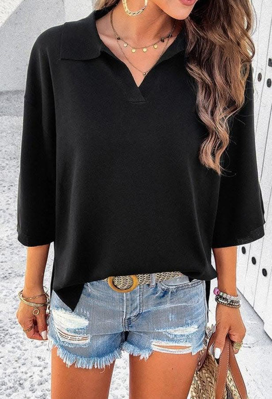 Black Collared Top