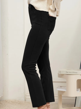 Cropped Straight Leg Dress Pant