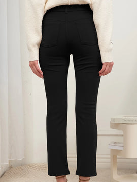 Cropped Straight Leg Dress Pant