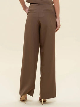 Mocha Pleated Trouser Pants