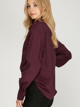 Burgundy Button Down Shirt