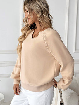 Lace Trim Elevated Sweatshirt