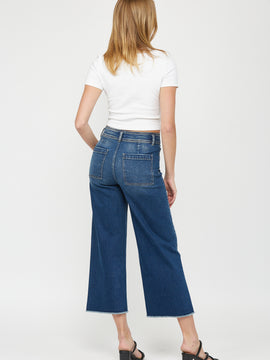 High rise wide leg crop denim