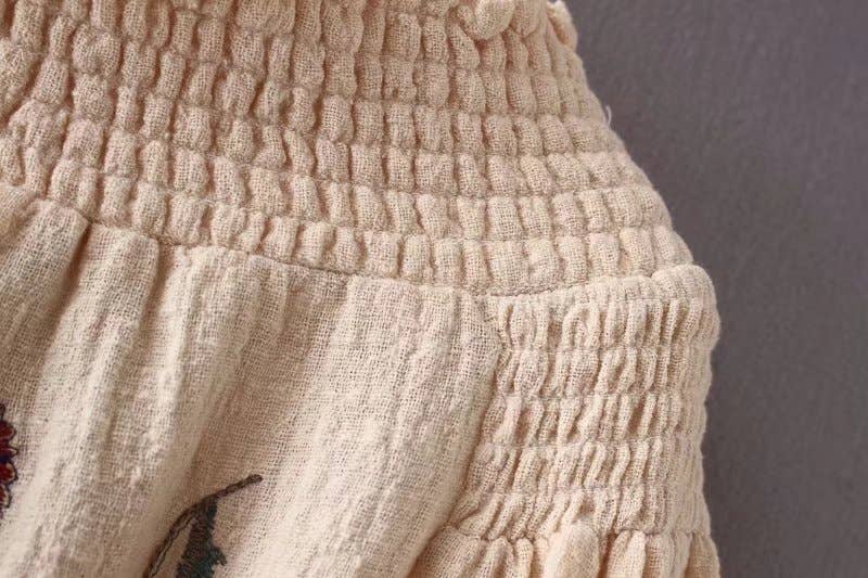 Off Shoulder Embroidered Blouse