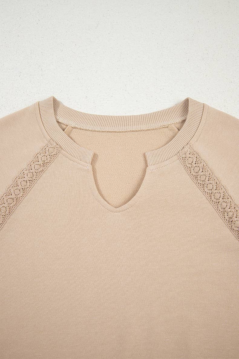 Lace Trim Elevated Sweatshirt