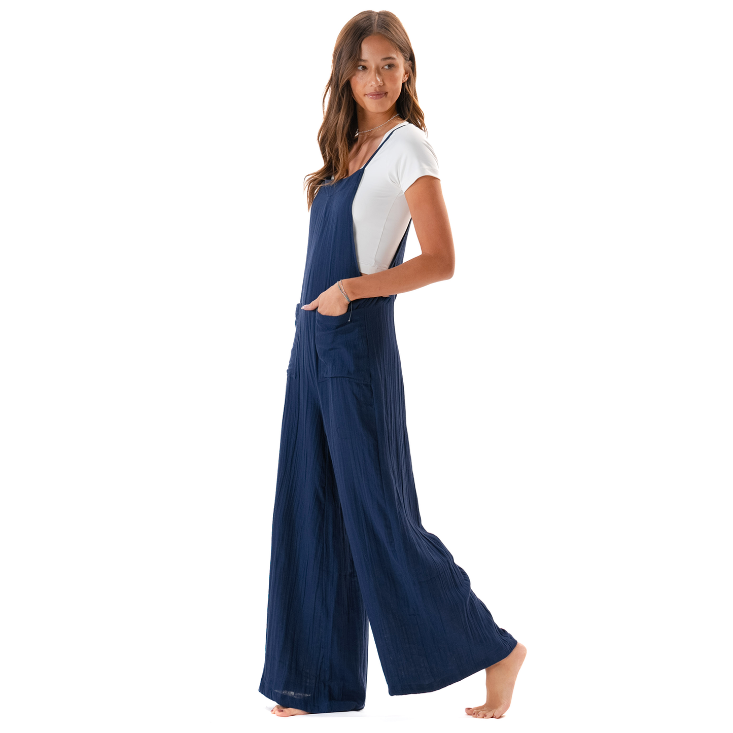 Oxford Cotton Nomad Jumpsuit with Adjustable Straps
