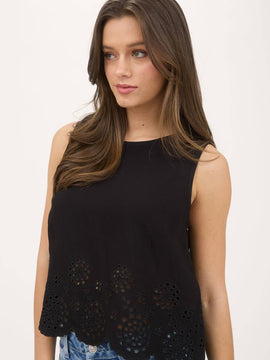 Sleeveless Eyelet Blouse