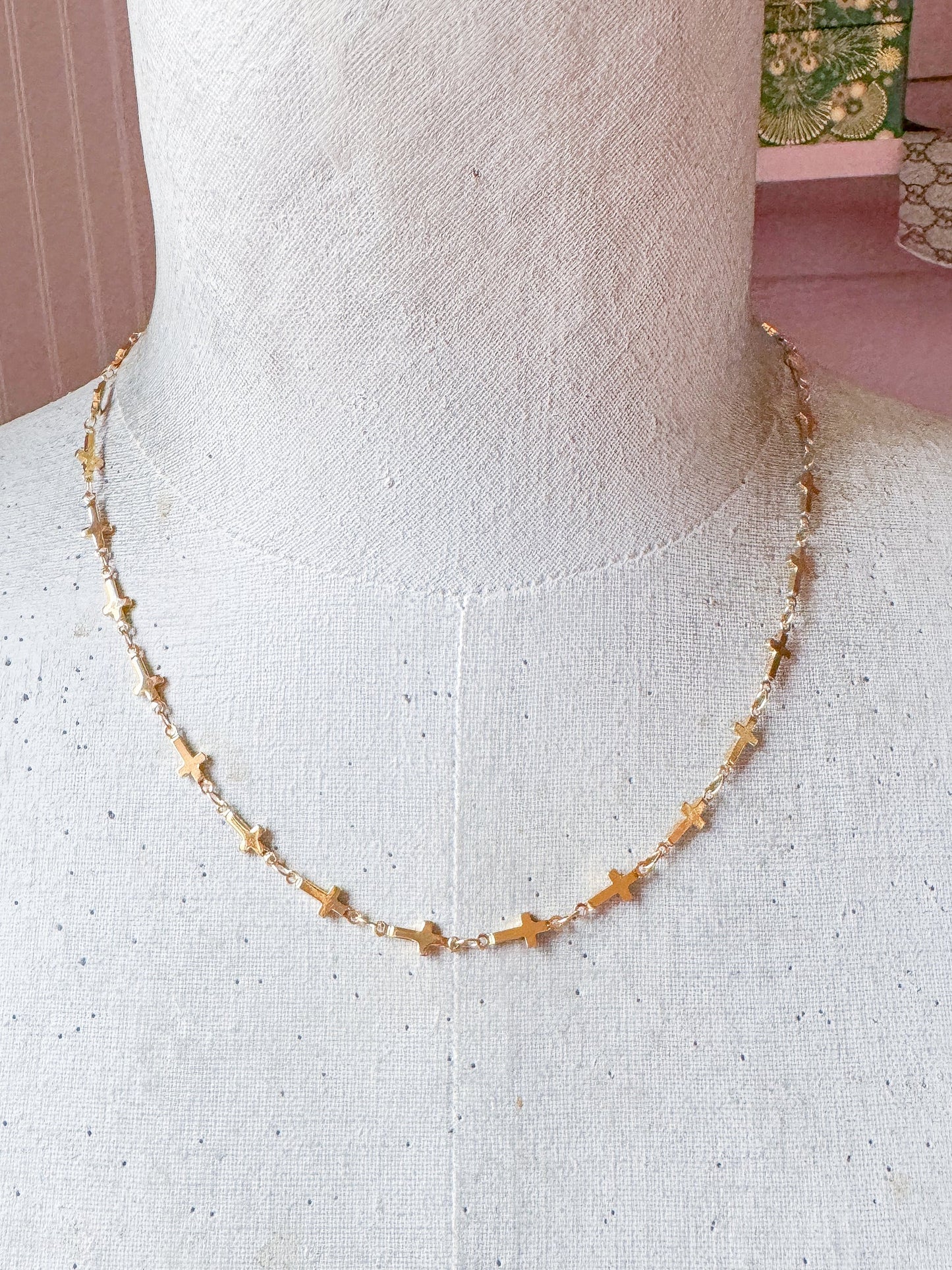 Gold Cross Chain Necklace