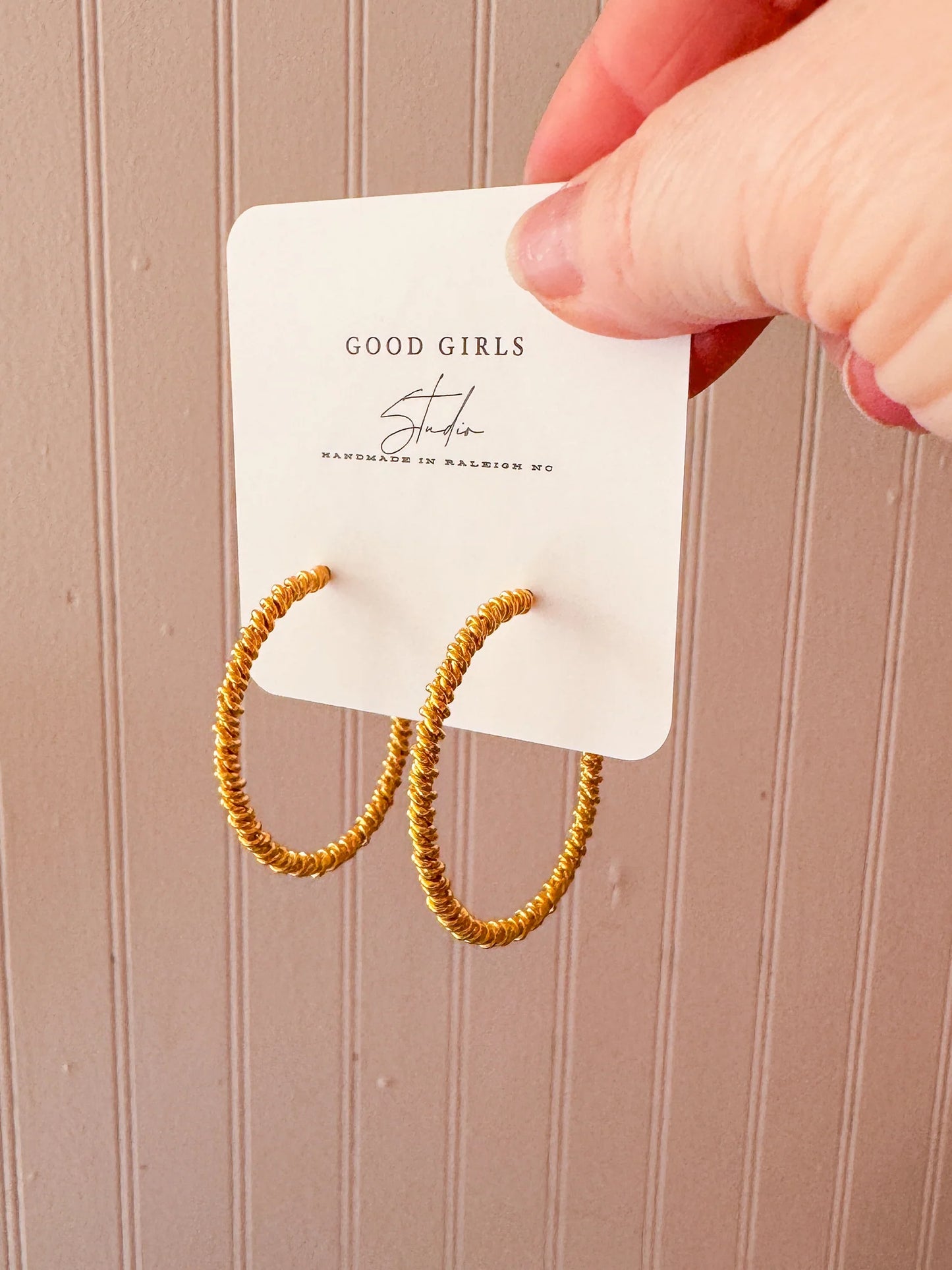 Gold Rope Hoop Earrings