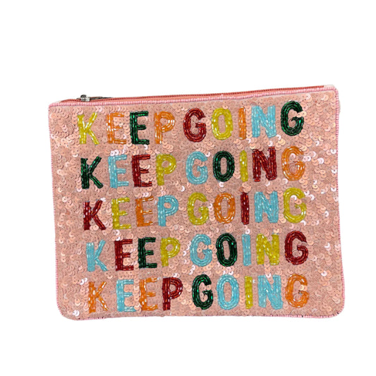 Keep Going Hand Beaded Purse with chain