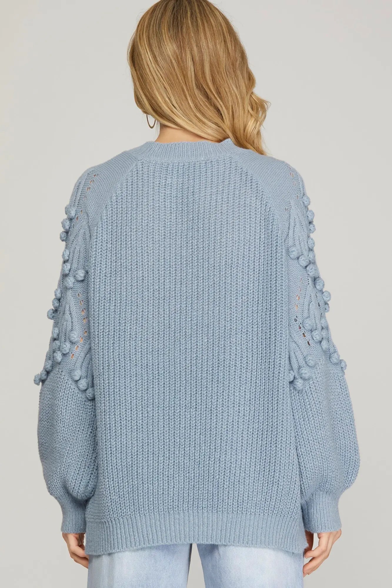 Powder Blue Pom Sweater